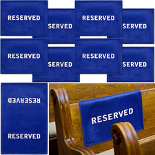 8 Pack Reserved Signs For Chairs Pew Cloth Wedding Seating Decor Blue White