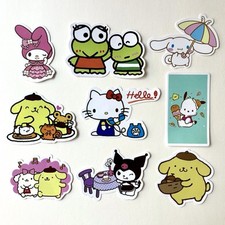 Sanrio Hello Kitty Vinyl Stickers 9 Pack - Glossy Laminated Waterproof Sanrio Hello Kitty Vinyl Stickers 9 Pack - Glossy Laminated Waterproof
