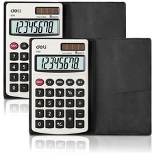 Calculator, Deli Standard Function Basic Calculators, Solar Small, 2 Pack 