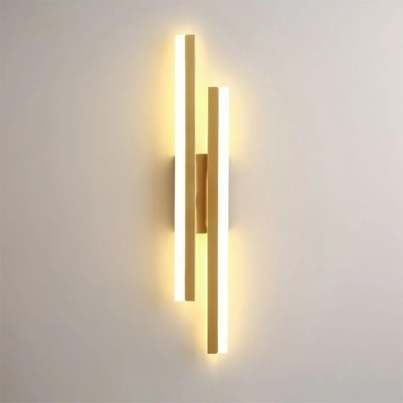 Applique Da Parete Interno LED, 16W 1800LM Oro Lampada Da Parete LED Con 3 Modal