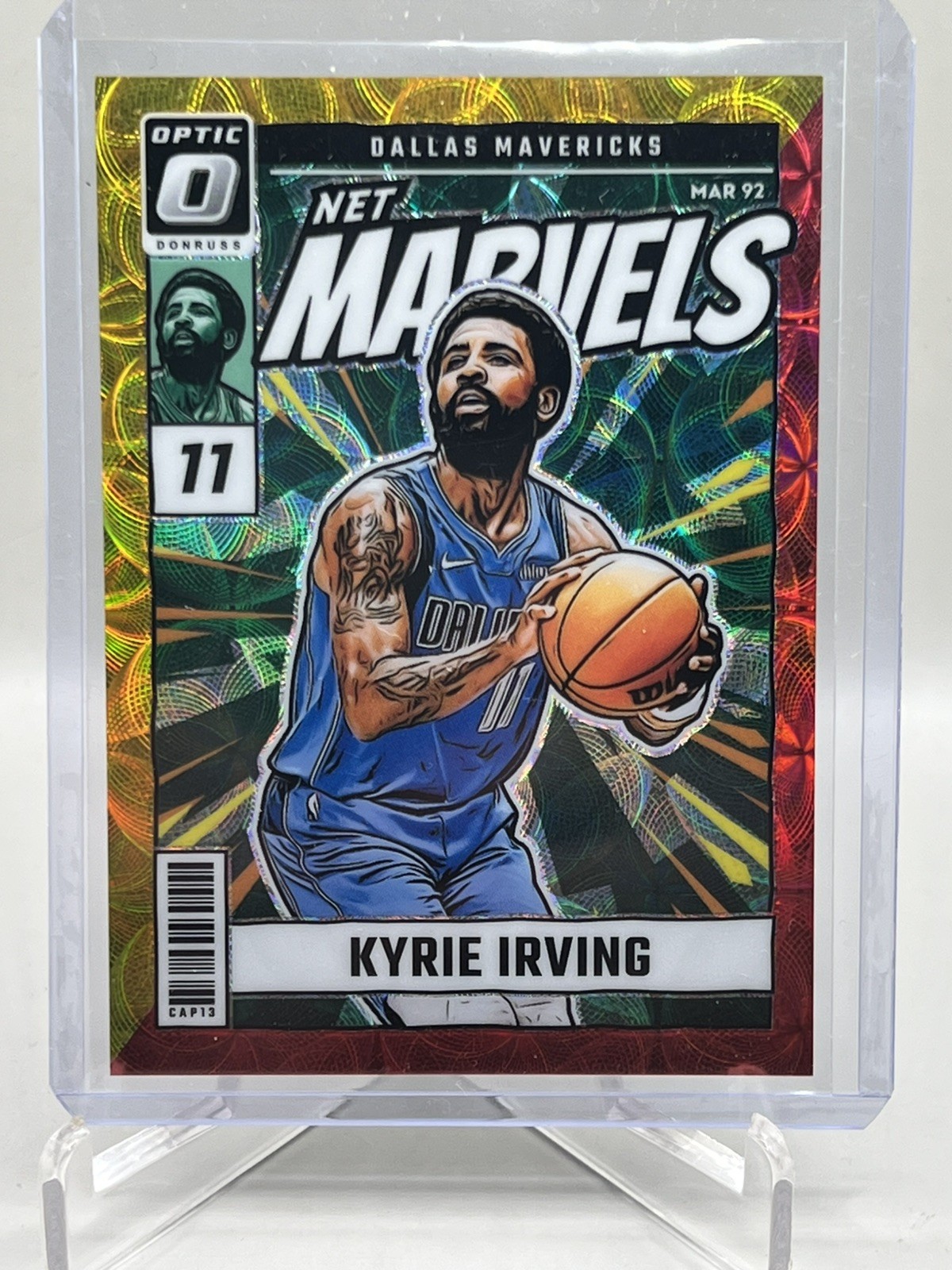 2024-25 Panini Donruss Optic Kyrie Irving Net Marvels Red Gold Scope Prizm 69/99