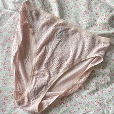 Vtg Secret Body By Victoria Secret Panties High Leg Hi Cut Brief XL Dot Yoga