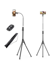 UBeesize 92’’ Cell Phone Tripod Stand with 16.5’’ Gooseneck and Remote Overhead