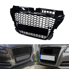schwarz Glanz Frontgrill Kühlergrills für Audi A3 Cabrio 8P7,Sportback 8PA 08-12