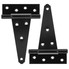 HILLMASTER 6 Inch T-Strap Heavy Duty Shed Door Hinges Gate Strap Hinges Black Te