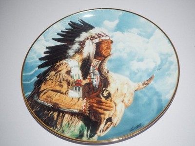 Sammelteller Hear me Great Spirit Julie Kramer Cole Indianer Porzellan Teller