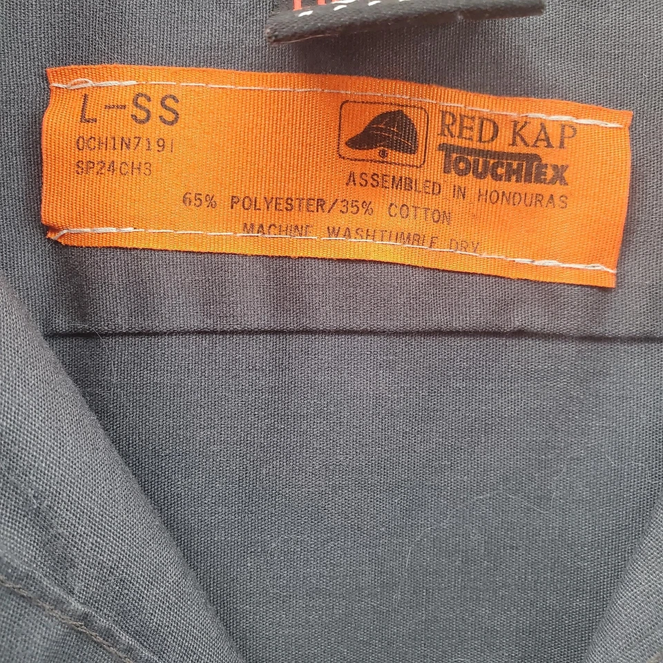 Lucky 13 Red Kap Shirt Mens Large Gray Pinup Racing Workwear Button Up - Image 2 of 4