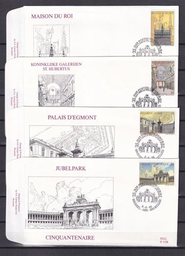 [LG79630] Belgium N°2642/2645FDC Architecture First Day Cover COB € 14,00 SUPERB
