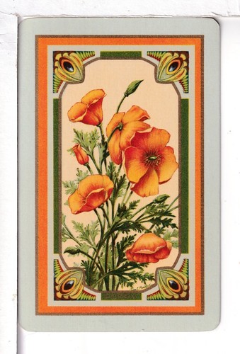 Single Vintage Playing Card U.S. Narrow Named "Poppy" PO-4-1 B