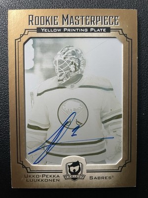 21-22 The Cup Hockey Rookie Masterpiece Printing Plate Auto Ukko
