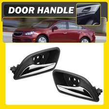 Door Handles Inside Interior Left Right Black Chrome For 2011-2015 Chevy Cruze H