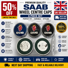 2x Saab Badge 9-3,9-5 Set Boot Blue & Bonnet Front Logo Emblem 68mm Blue