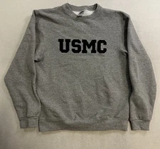 Vintage United States Marine Corps USMC Sweatshirt Men's Medium M V-Stitch Gray
