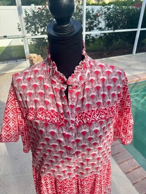 Ros Garden Womens XL Bohemian Floral Dress