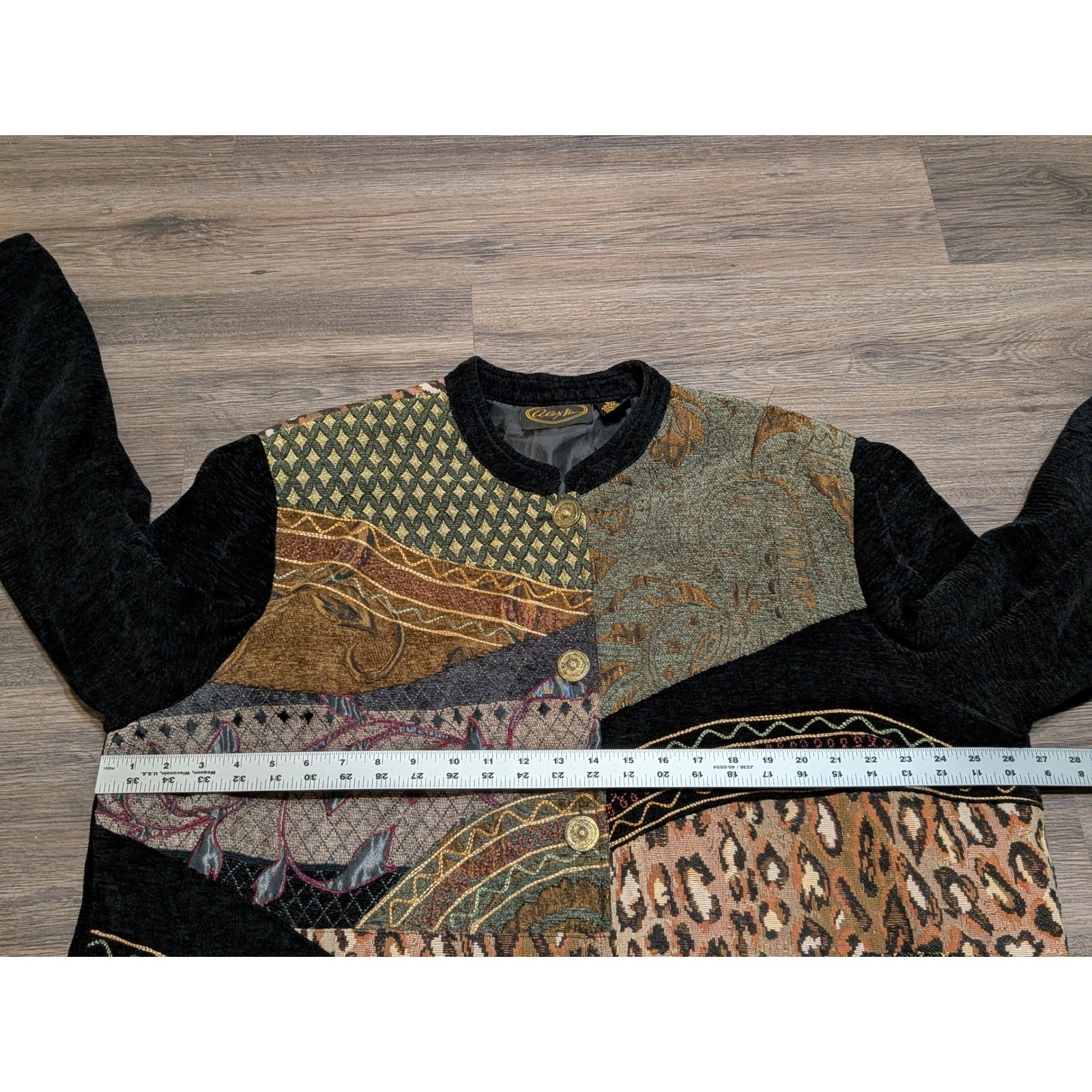 Alex Evenings Patchwork Collage Jacket Womens 2X … - image 4