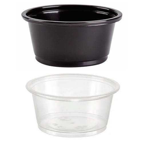 200x Disposable Round Plastic Sauce Dressing Dip Pots Containers Small Food Pot | eBay
