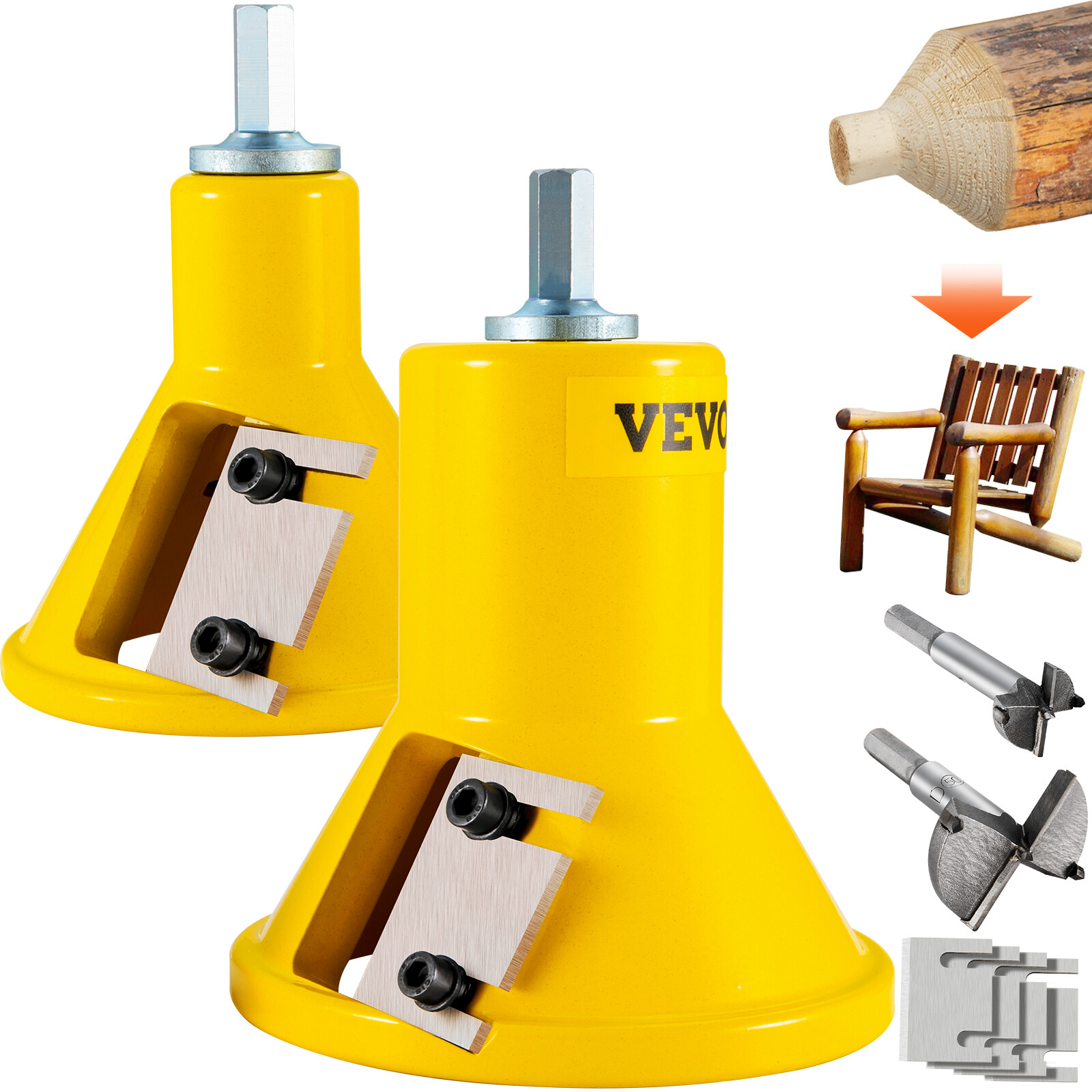 Kit VEVOR Taglierino Tenoni per Trapano 1/2" | Lame Ricambio Incluse