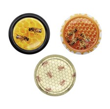 Twist Off pokrywa 66er 250g z motywem (10x) do słoików na miód zastępczy miód pszczelarstwo