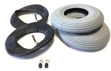2x Rollstuhl Reifen 200x50 und 2x Rollstuhl Schlauch mit Winkelventil 90°/90°