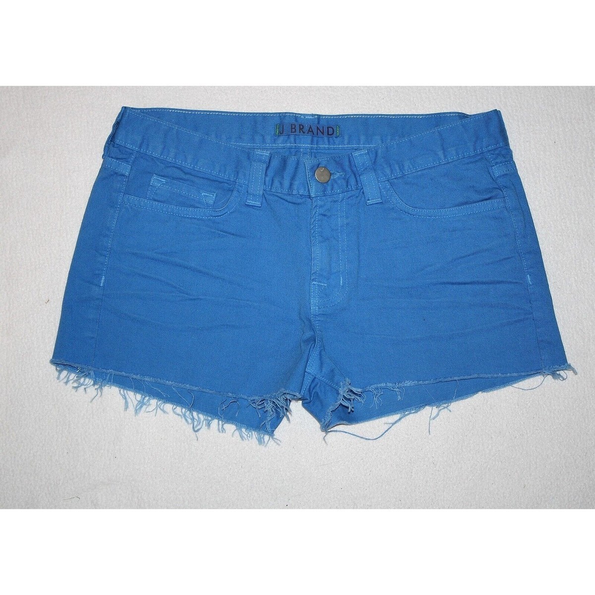 Women J Brand Bright Blue Bonnet Cut off Raw Edge Jean Denim