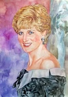11,69 × 16,53" Princess Diana ~ watercolor SIGNED&DATED