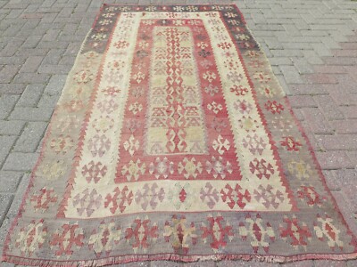Turkish Kilim, Konia Wool Rug, Handmade Floor Carpet, Area Rugs Kelim 45''x83''