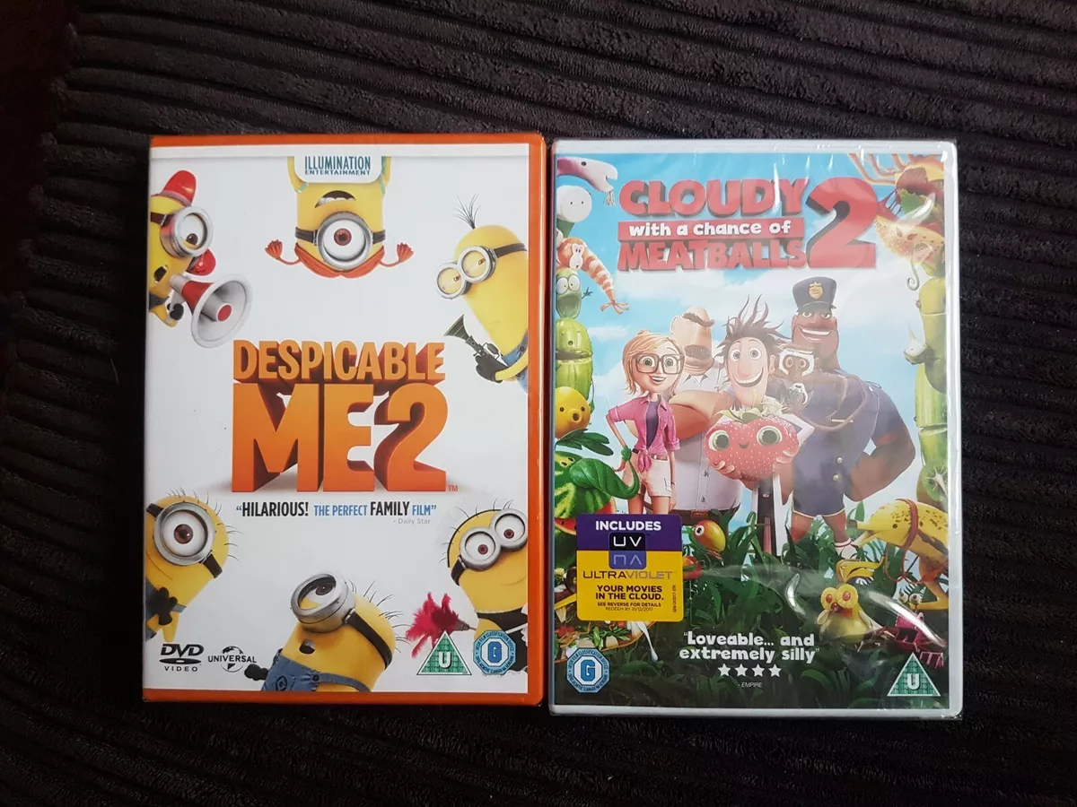 DESPICABLE ME 2 CLOUDY WITH A CHANCE OF MEATBALLS 2 DVDS NEW SEALED