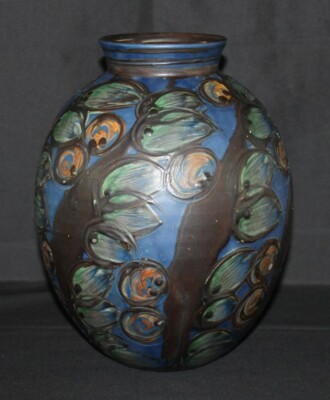 Antique Herman August Kähler, Denmark, Danmark glazed vase in stoneware