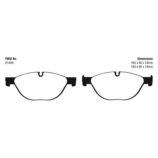 EBC DP42019R Yellowstuff Front Brake Pads for 2009-2015 BMW 750Li - Image 4 of 4