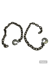 516 X 35 Grade 70 Trailer Safety Chains W Forged Hook Safety Clip - 2 Pack