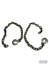 5/16" x 35" Grade 70 Trailer Safety Chains w/ Forged Hook & Safety Clip - 2 Pack