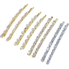 Simple Bobby Pin Hairpin made with Swarovski Crystal Wedding Bridal Silver Gold