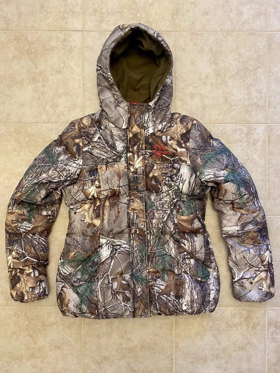 REAL TREE XTRA Womens Camo Down Puffer Jacket Size M 38 40 Full