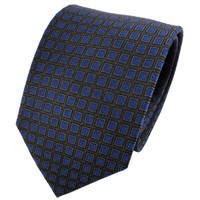 Tigertie Seidenkrawatte Blau Anthrazit Grau Karo Gemustert - Krawatte Seide