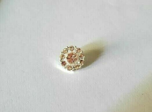 CraftbuddyUS DB5 10 Stück 14 mm Runde Silber Blume Knöpfe Facettiert Kristall Diamanten  - Bild 4 von 4