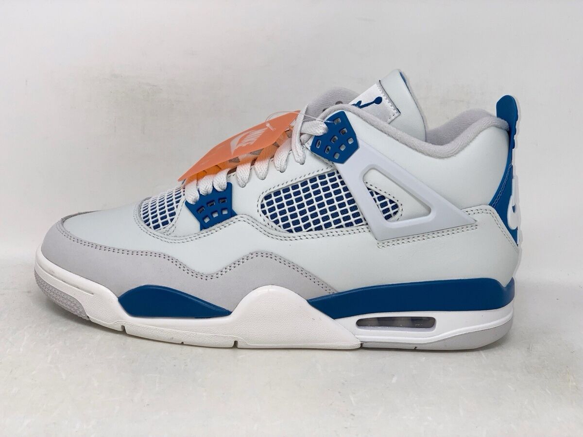 Air Jordan 4 'Military Blue' White Sneakers, Size 9 BNIB Air Jordan 4 'Military Blue' White Sneakers, Size 9 BNIB