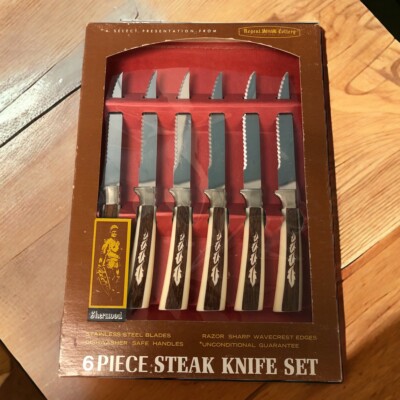 VINTAGE Regent Sheffield Stainless Steel JAPAN  Cutlery Steak Knife Set of 6