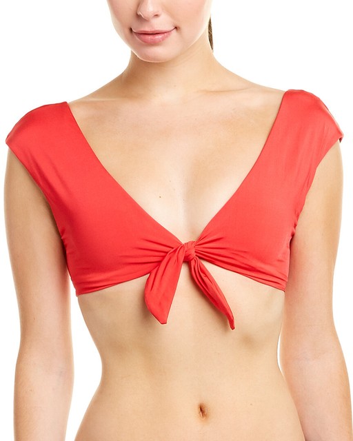 trina turk cap sleeve bikini top