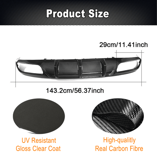 For Mercedes C205 C63 Coupe 2015-2019 REAL Carbon Rear Bumper Diffuser Lippe - Bild 6 von 11