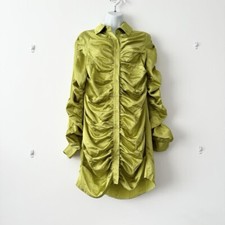 PLT pretty little thing satin ruched long sleeve shirt dress 12 BNWT rpr £35