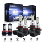 9005 9006 H11 LED Combo Headlight Fog Light Kit High Low Beam Bulbs 6000K White