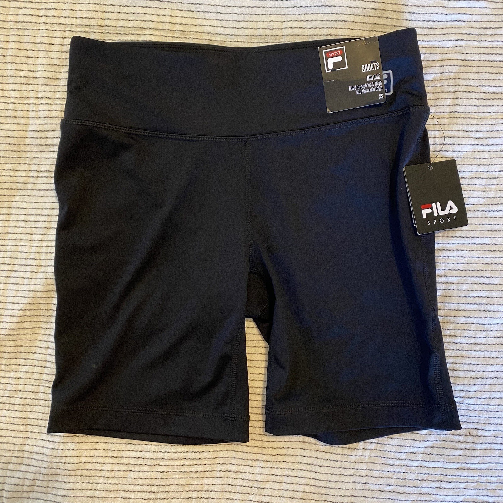 Pantaloncini sportivi Fila spandex donna taglia XS neri nuovi con etichetta