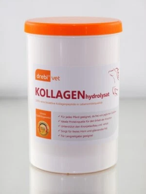 DREBIVET Kollagen Peptide Hydrolysat, hochrein, für Pferde & Hunde - 600g in Dose