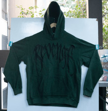 Revenge Hoodie Embroidered Black Green Size L