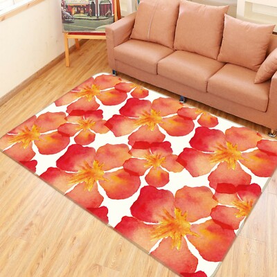 3D Watercolor Red Petals NAO7360 Game Rug Mat Elegant Photo Carpet Mat Fay