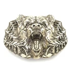 German silver Belt buckle Grizzly Bear, Animal belt buckle, Brown bear buckle