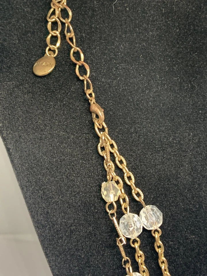 Ожерелье Alfani с 3 нитями золотистое прозрачное граненое акриловое заявление - Изображение 4 из 4