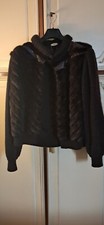 women's wool and mink jacket with crocodile details