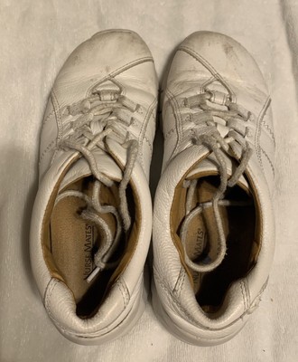 nurse mates white leather shoes