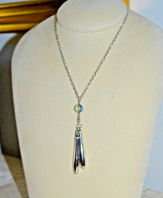 NWT $175 SIMON SEBBAG Lariat Sterling Silver Pendant Necklace Blue Crystal